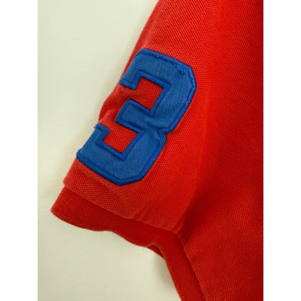 Polo Ralph Lauren Big White Pony Polo Shirt Mens XXL Red Custom Fit Rugby #3